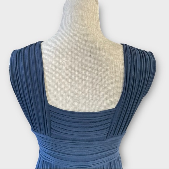Max Studio Navy Blue Sleeveless Pleated Bodice Maxi Dress Size Small - Picture 6 of 11